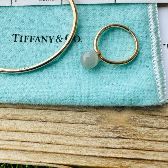 Tiffany & Co Rose Gold Hardwear Ball Moonstone Ring, sz 5.75 - Picture 5 of 9